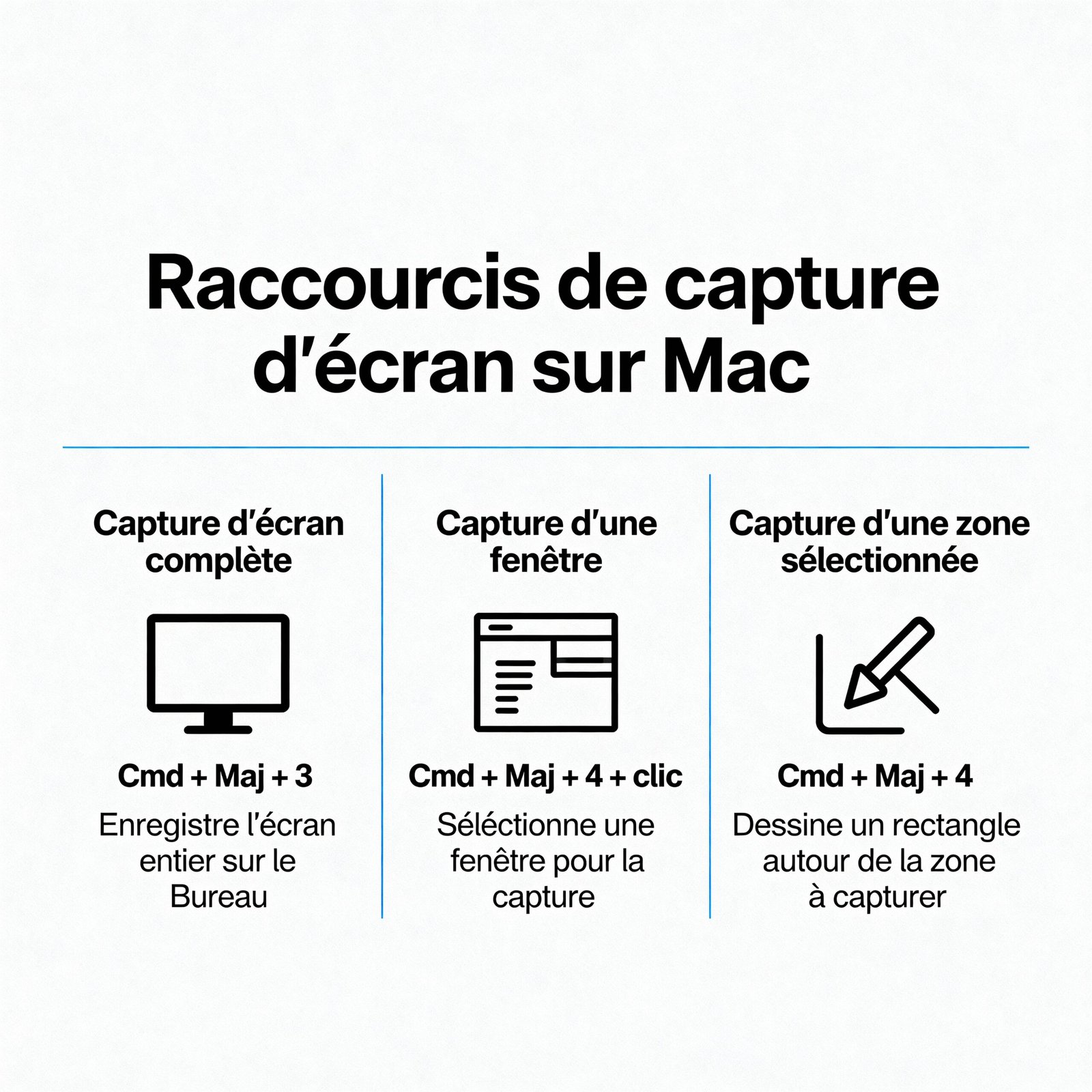 Les raccourcis de capture d'écran sur Mac